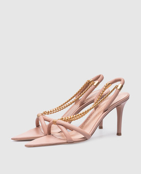 Gianvito Rossi Бежевые босоножки Minerva с цепочкой G3236585RICNAP