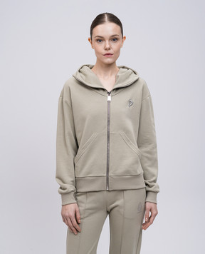 Dondup Зелена спортивна куртка з фактурною монограмою логотипа F491KF0234DFZ4