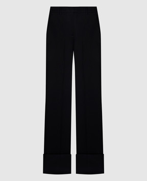 Valentino Черные брюки из шерсти с отворотами 6B0RB6F08VB