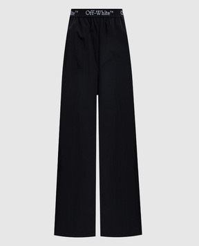 Off-White Чорні штани з візерунком логотипа OWVI016S25FAB001