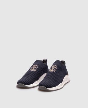 Brunello Cucinelli Детские синие кроссовки с логотипом логотип BNTRCZF159
