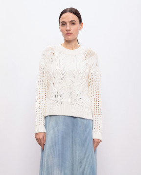 Ermanno Scervino Білий светр з мереживом D465M310APMQV