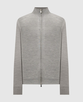 Brunello Cucinelli Серый меланжевый кардиган из шерсти и кашемира M2400106