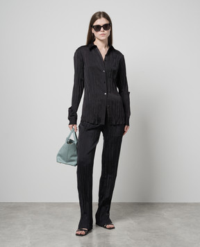 Helmut Lang Чорна блуза з ефектом жатки O01HW520
