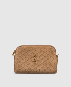 Saint Laurent Бежевая замшевая сумка GABY 7336671U807