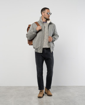 Brunello Cucinelli Серый свитер с узором MSO708500