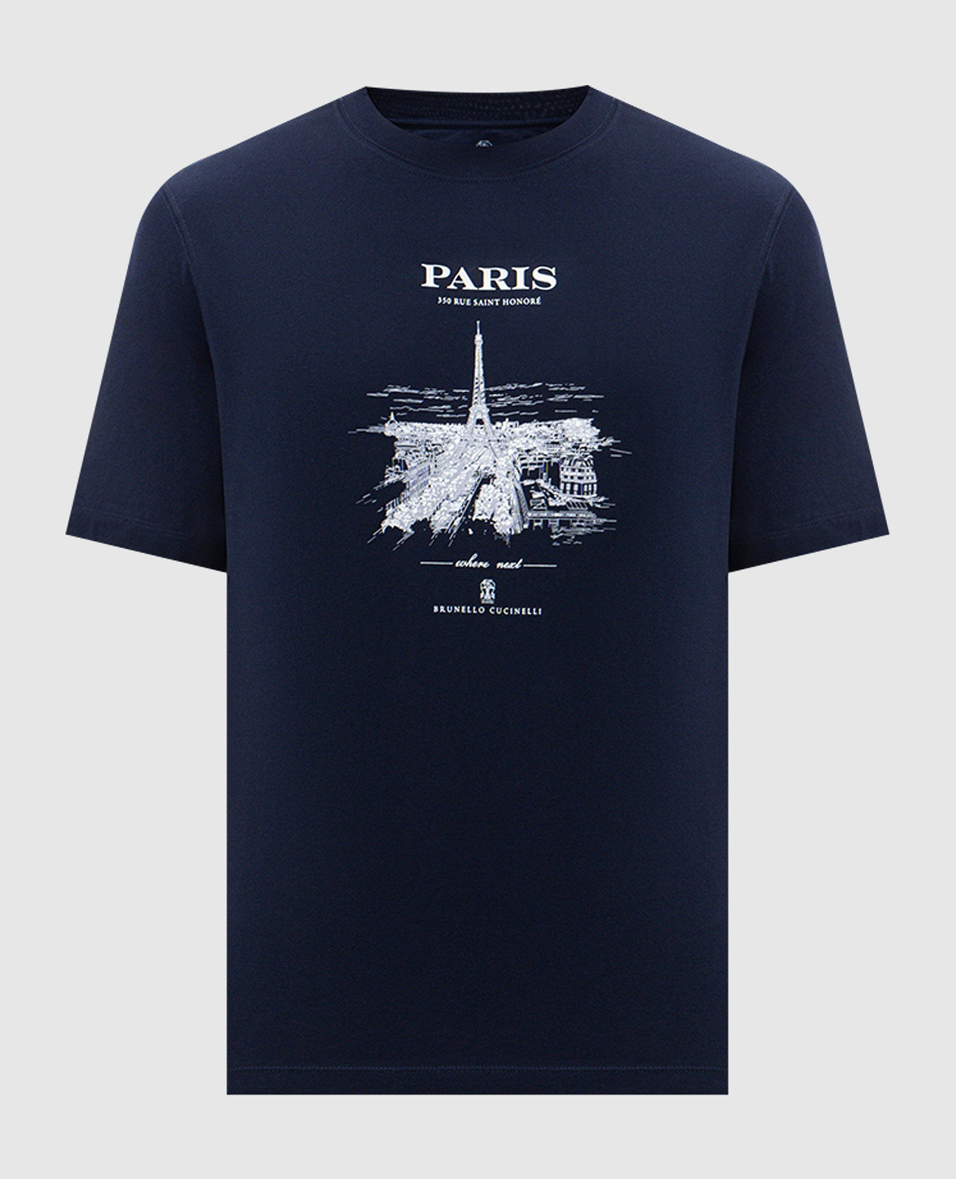 

Синяя футболка Paris с принтом, Синий, Футболки