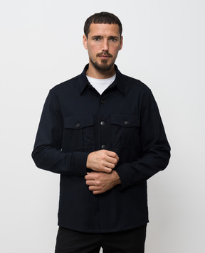 Canali Синя сорочка з вовни AR0347231019
