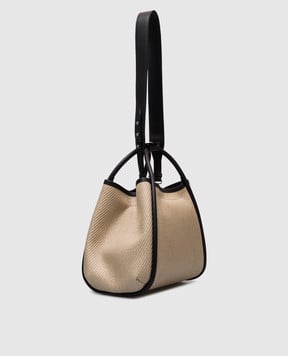 Max Mara Бежевая сумка-трапеция SUMMERMARINES с логотипом SUMMERMARINES