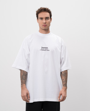 Vetements Белая футболка с контрастным принтом UA66TR690Wm