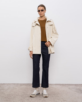 Max Mara Бежева куртка LABBRO з капюшоном LABBRO