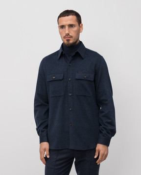 ISAIA Синя сорочка з кашеміру OSH00993560