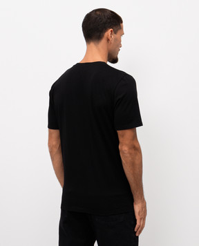 Saint Laurent Чорна футболка з вишивкою монограми 819395Y2ZJ2