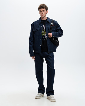 Off-White Черный свитшот с Script Mary с вышивкой логотипа OMBA054F24FLE004