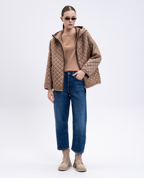 Max Mara Бежева футболка GEMMA з нашивкою логотипа GEMMA
