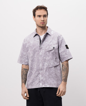 Stone Island Серая рубашка с принтом в виде пятен K1S151100013S0143