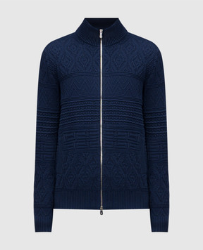 Brunello Cucinelli Синий кардиган в узор. M28505116