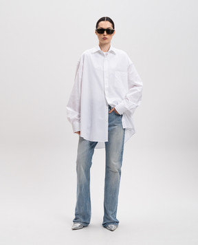 Vetements Белая рубашка в логотип шаблон. UA66SH400W