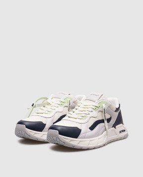 Off-White Сірі комбіновані кросівки Кick Оff з контрастним логотипом OMIA289S25LEA002