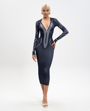 Off-White Сіра сукня з візерунком логотипа 2VT028F25KNI001