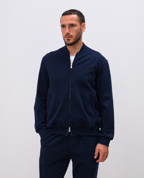 Brunello Cucinelli Синяя спортивная куртка с кашемиром MM8329072G