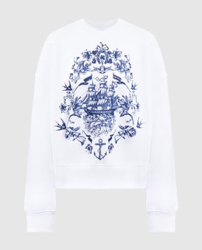 Alexander McQueen Білий світшот з принтом 840047QZAPE
