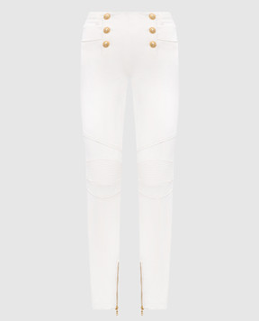 Balmain Білі джинси з брендовими заклепками 5163324N
