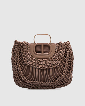 Twinset Бежева плетена сумка-тоут Lila 251TD8190