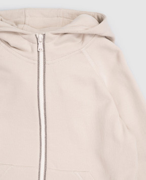 Brunello Cucinelli Дитяча бежева спортивна куртка з ланцюжком моніль BN05NE296C