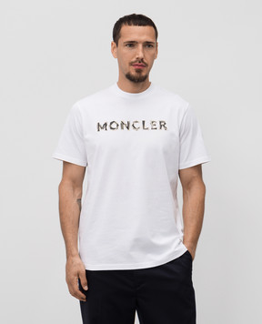Moncler Біла футболка з принтом логотипа K10918C0005289AJS