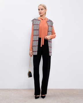 Twinset Твидовый жилет с шерстью в клетку PA826G
