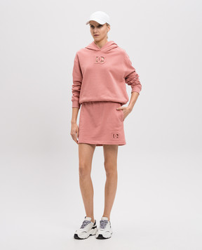 Dolce&Gabbana Рожева спідниця міні з монограмою логотипа F4C2WZGDCX0