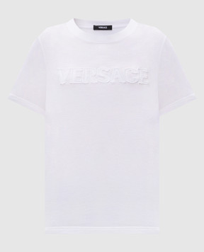 Versace Белая футболка с нашивкой логотипа 10189811A13616