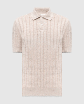 Brunello Cucinelli Бежевое поло с леном M2L707605