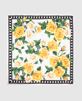 Dolce&Gabbana Белый платок из шелка в цветочный принт. FN090RGDAWX