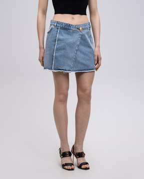 Balmain Голубая джинсовая юбка на запах EF0LA535DF75