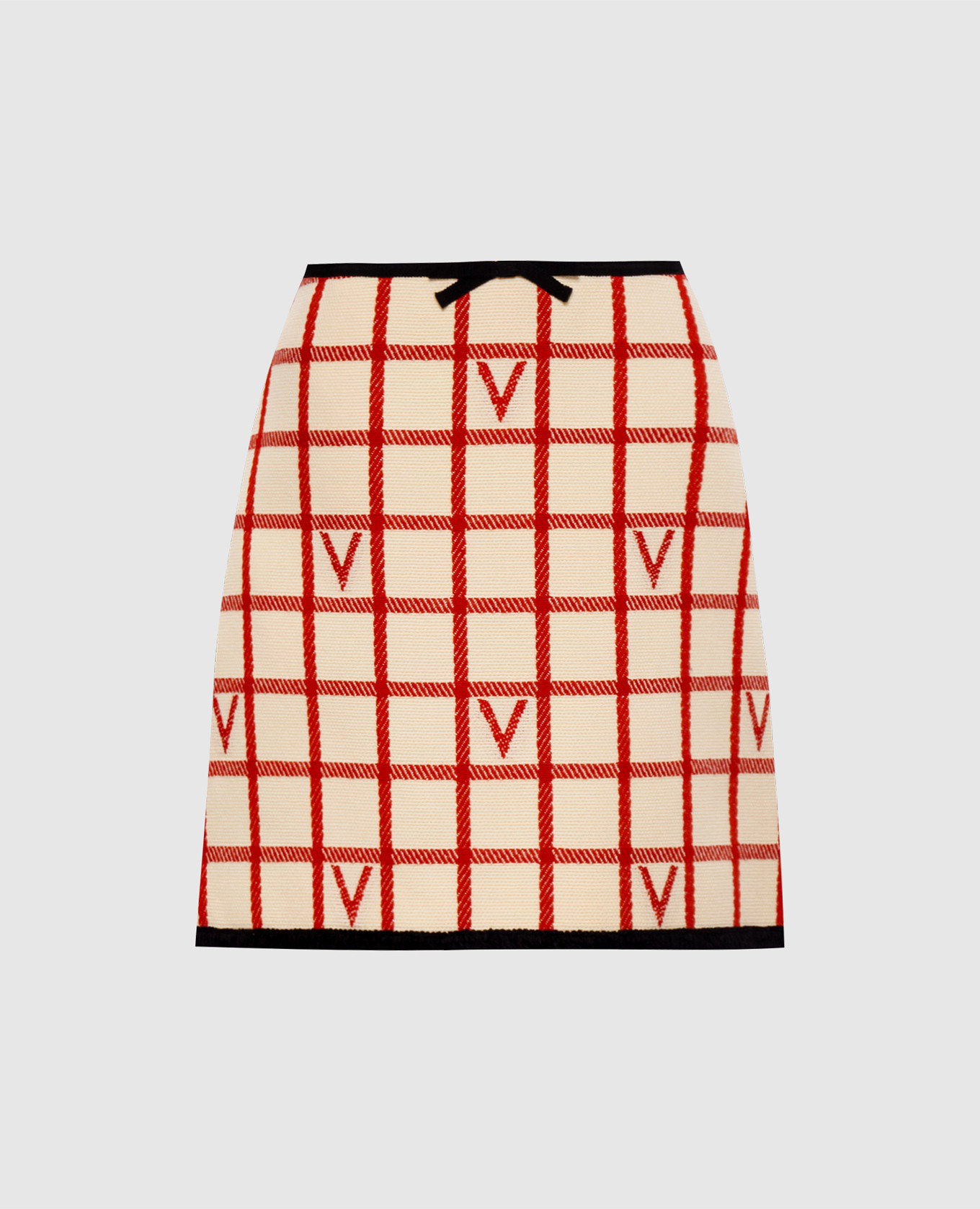 Бежевая юбка в клетку с шерстью