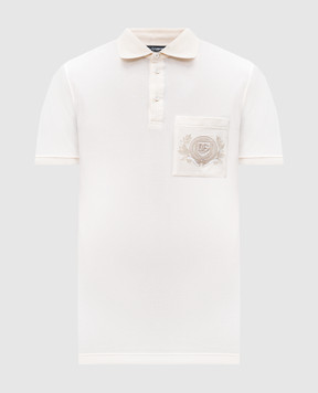 Dolce&Gabbana Бежеве поло з вишивкою монограми логотипа G8SN8ZG7O2I