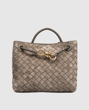 Bottega Veneta Замшева сумка Andiamo кольору хакі 766014V1QE6