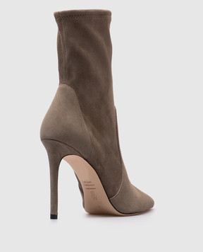 Stuart Weitzman Замшевые ботильоны цвета хаки POWER SJ975