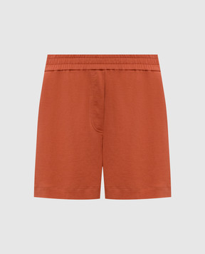 Brunello Cucinelli Оранжевые шорты с цепочкой мониль MPT81EO399