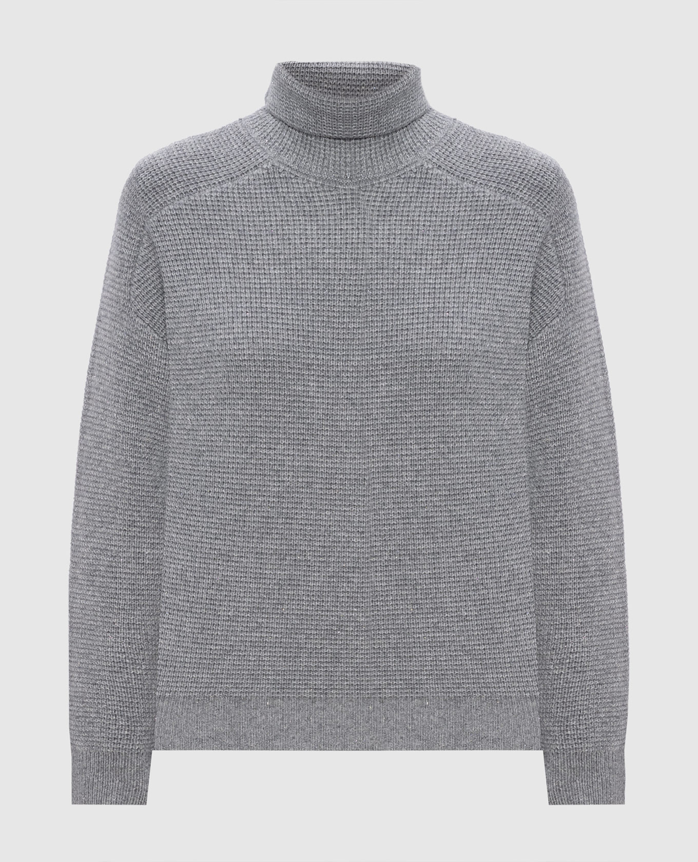 Серый свитер с шерстью с люрексом