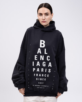 Balenciaga Черные худи с логотипом с прорехами 803265TRVU7