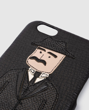 Dolce&Gabbana Чорний шкіряний чохол DG family Iphone 6 / 6s BP2157