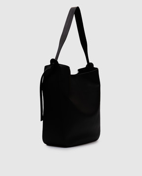 Jil Sander Чорна шкіряна сумка Knot з логотипом J07ZH0061P6582