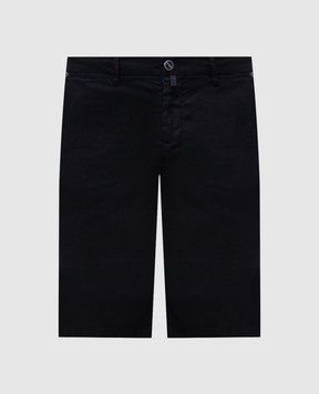 Kiton Синие шорты с льном с патчем логотипа UFBLACK0603F