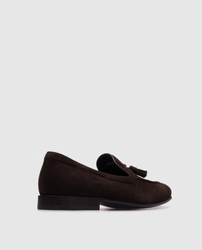 Stuart Weitzman Коричневі замшеві лофери BERK з китицями SK553