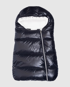 Moncler ENFANT Детский синий пуховой конверт-кокон с логотипом J29511E000025963V