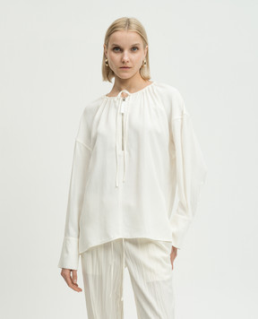 Helmut Lang Біла блуза з драпіруванням O02HW505