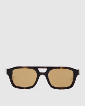 Alexander McQueen Коричневі сонцезахисні окуляри T-Bar 821704J0749